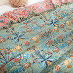 Wild Petal Pure Cotton Reversible Blanket — product detail view