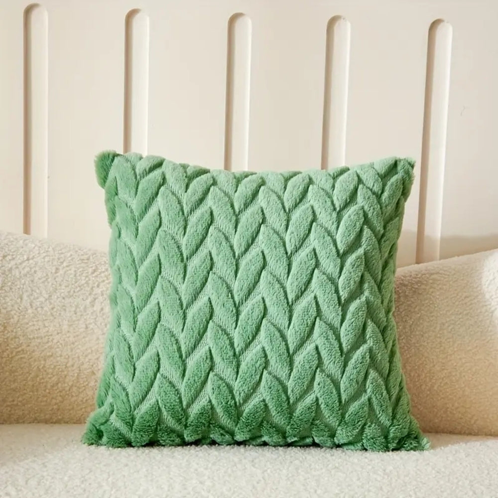 Geo Leaves Embroidered Cushion Cover — alternate angle view