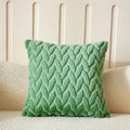 Geo Leaves Embroidered Cushion Cover — alternate angle view
