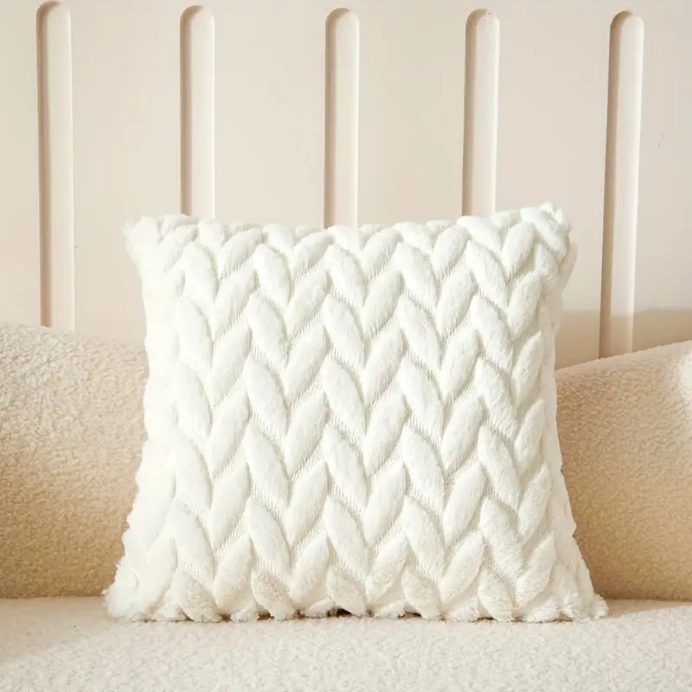 Geo Leaves Embroidered Cushion Cover — additional view