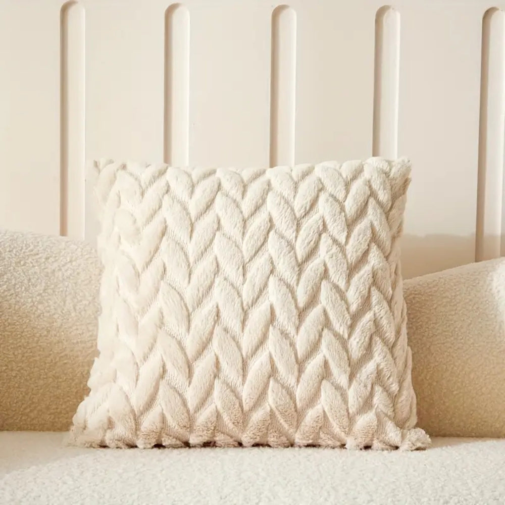 Geo Leaves Embroidered Cushion Cover — product feature detail