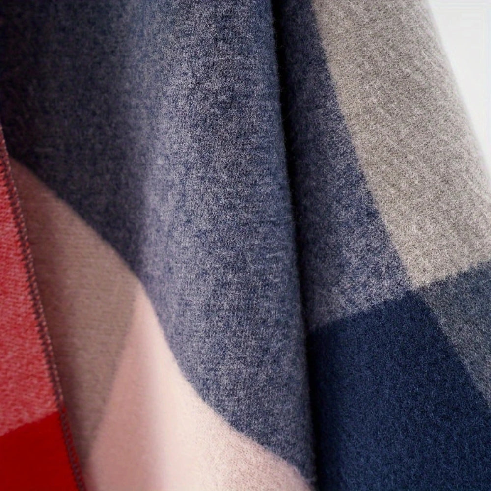 Geometric Fringe Windproof Cardigan Poncho — product close-up
