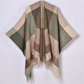 Geometric Fringe Windproof Cardigan Poncho — lifestyle shot
