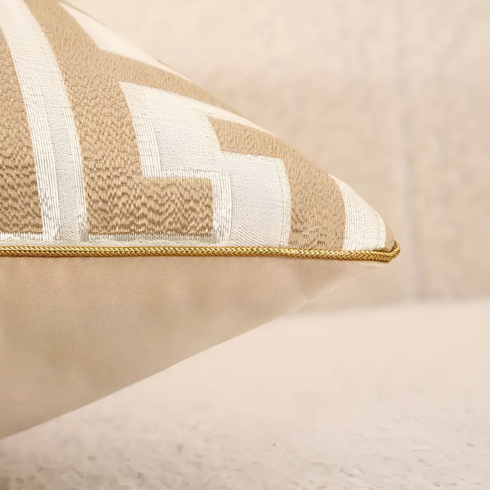 Geometric Jacquard Luxury Cushion Cover — product in use
