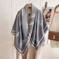 Ginkgo Leaf Print Tassel Shawl — product feature detail