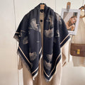 Ginkgo Leaf Print Tassel Shawl — size and scale reference