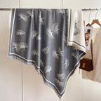 Ginkgo Leaf Print Tassel Shawl — product in use