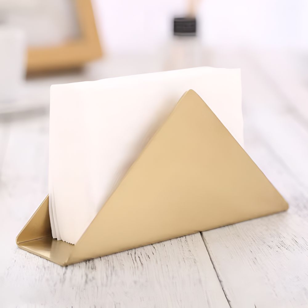 Gold Metallic Napkin Holder — size and scale reference