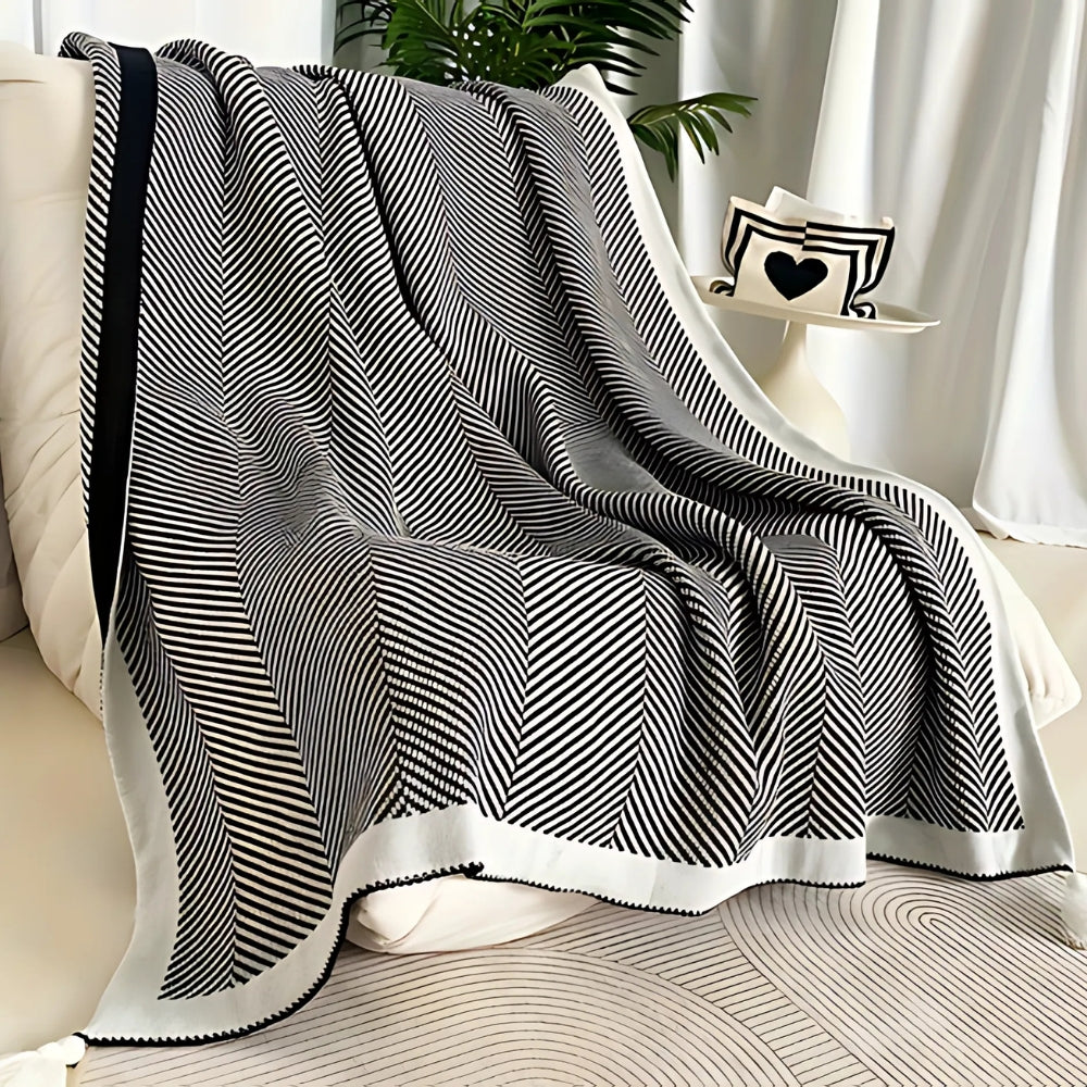 Golden Chevron Luxe Blanket — alternate angle view