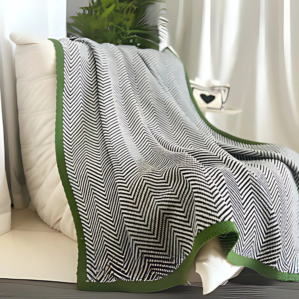 Golden Chevron Luxe Blanket — material texture close-up