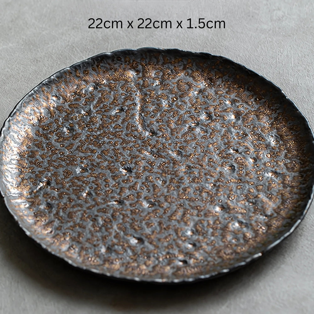 Hammer-Divot Inspired Industrial Plate Set — alternate angle view