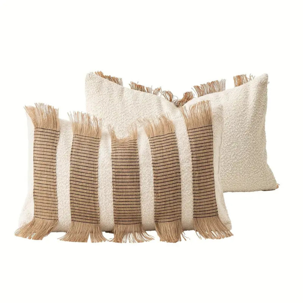 Handwoven Bohemian Stripe Cushion Cover — size and scale reference