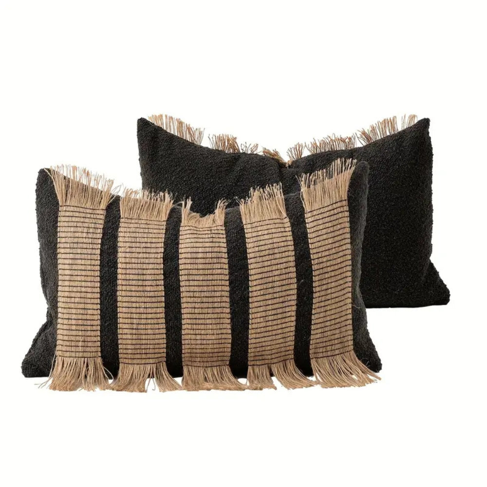 Handwoven Bohemian Stripe Cushion Cover — product feature detail