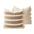 Handwoven Bohemian Stripe Cushion Cover — alternate angle view