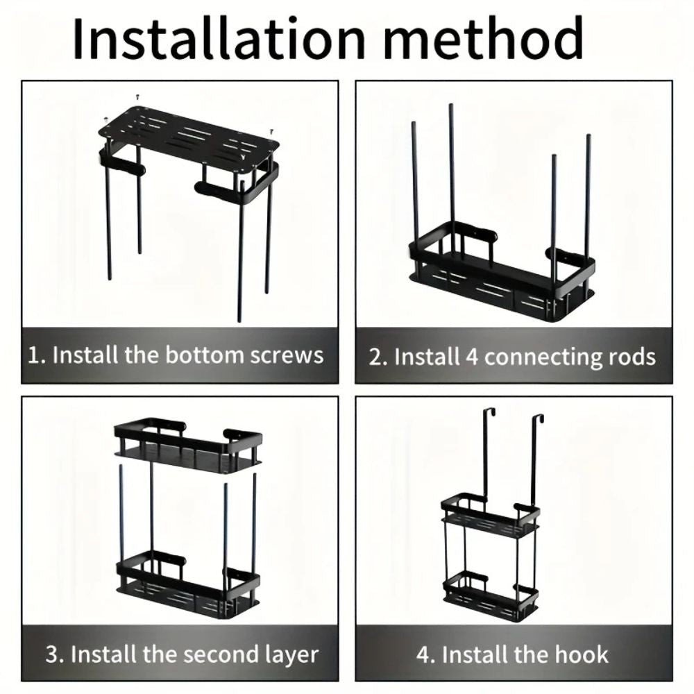 Stainless Steel Bathroom Hanging Caddy Rack — product close-up