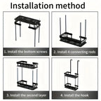 Stainless Steel Bathroom Hanging Caddy Rack — product close-up