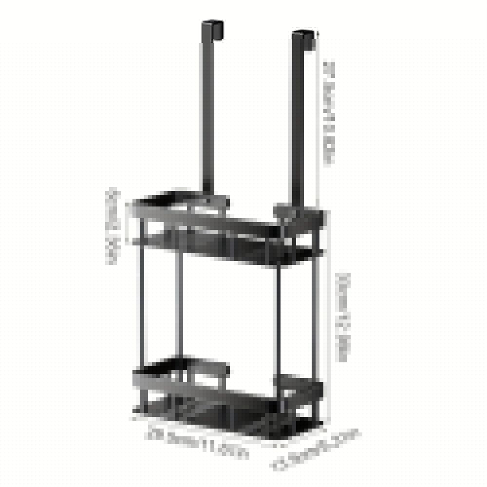 Stainless Steel Bathroom Hanging Caddy Rack — alternate angle view