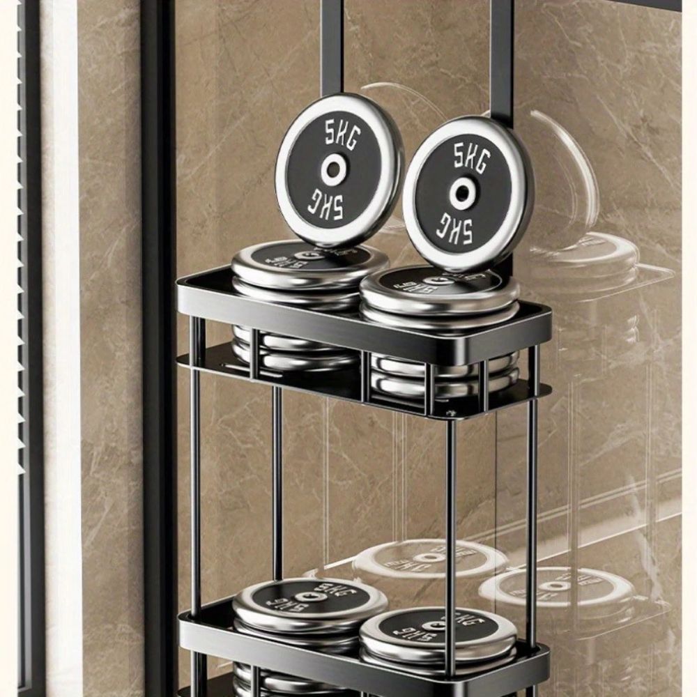 Stainless Steel Bathroom Hanging Caddy Rack — lifestyle shot