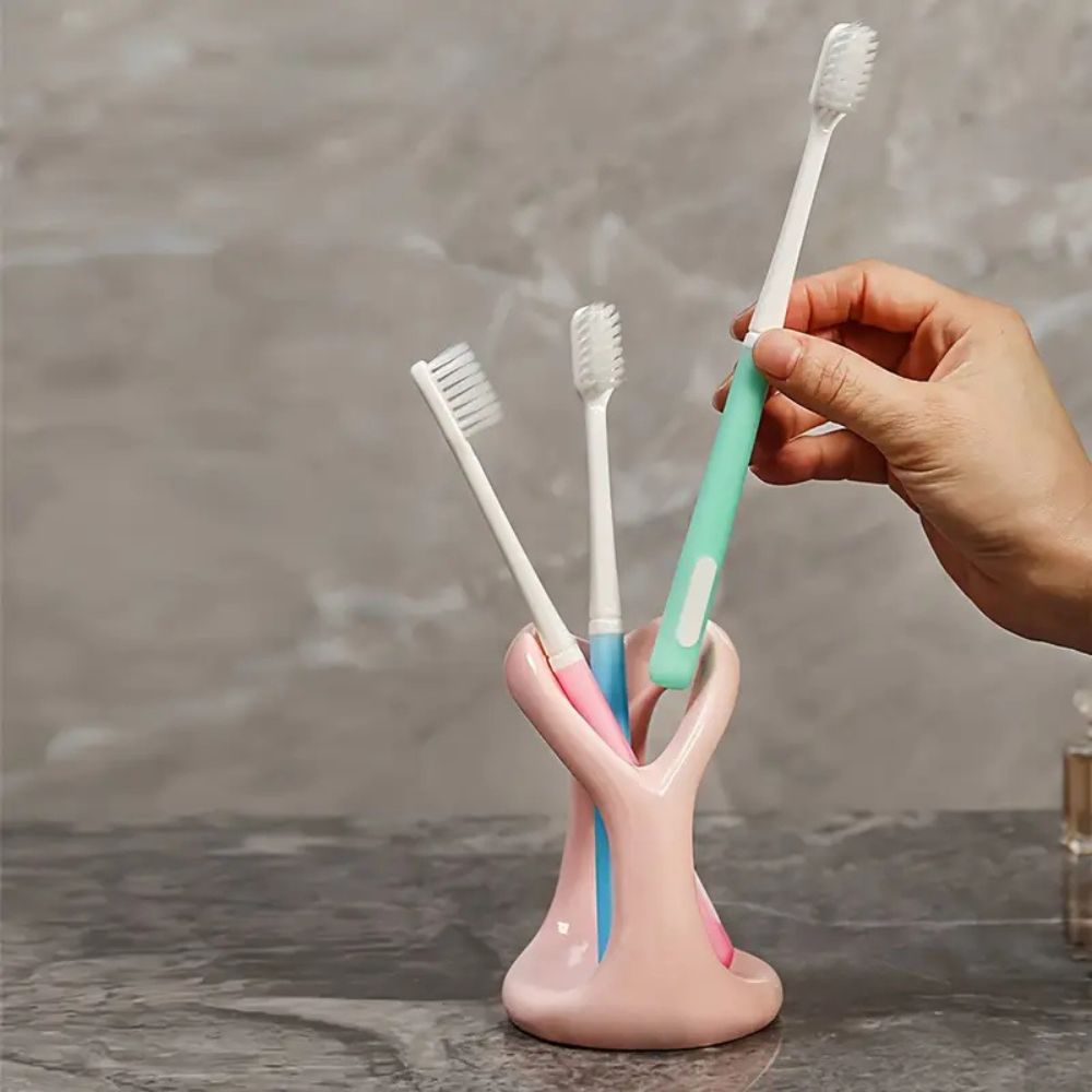 Heart-Shaped Ceramic Toothbrush Holder — product close-up