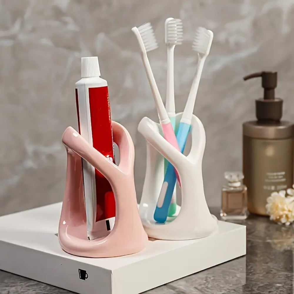 Heart-Shaped Ceramic Toothbrush Holder — main product photo