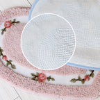 Heart Floral Tufted Bath Mat — product close-up