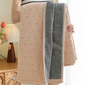 Heart Stitched Double-Spliced Cotton Gauze Blanket — alternate angle view