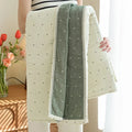 Heart Stitched Double-Spliced Cotton Gauze Blanket — additional view