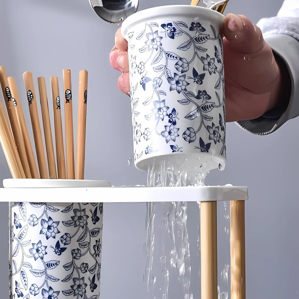 Bloomfield Ceramic Utensil Holder Crock — alternate angle view