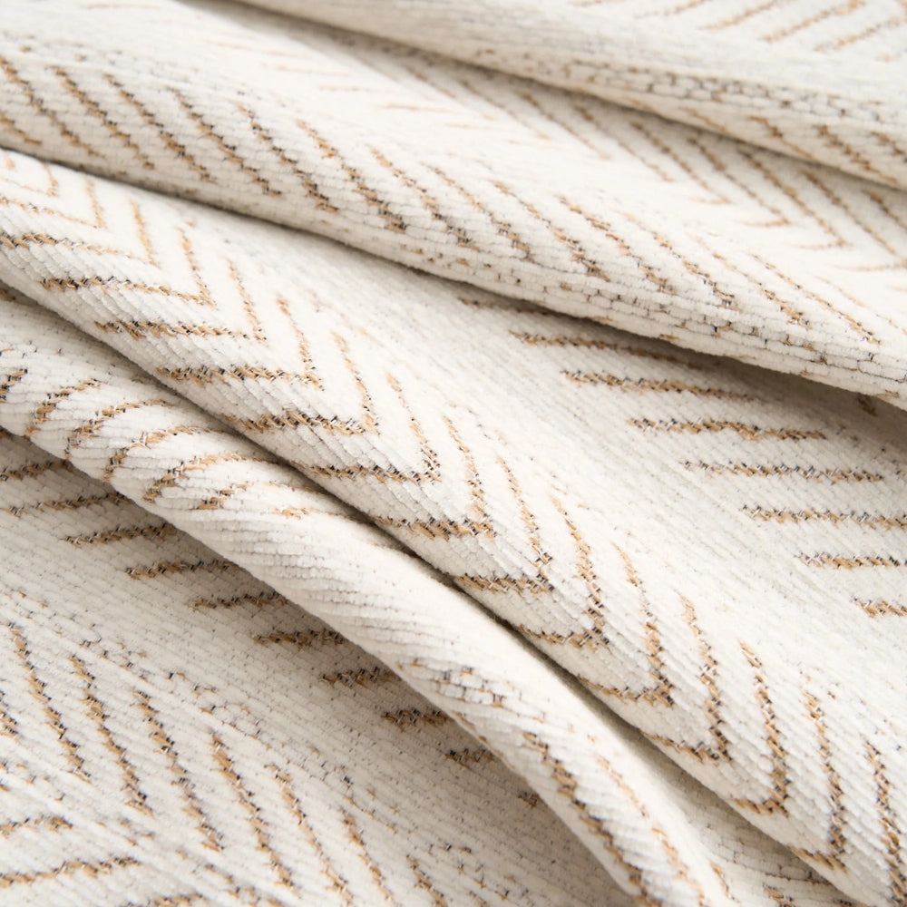 Herringbone Chenille Tassels Sofa Cover — product in use