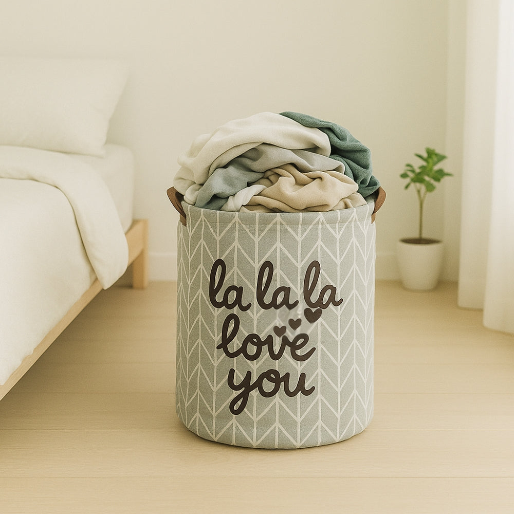 Home Charm Laundry Basket — lifestyle shot