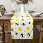 Honeycomb Buzz Linen Table Runner — main product photo