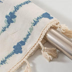 Inkblot Blue Tassel Cabinet Curtain — product close-up