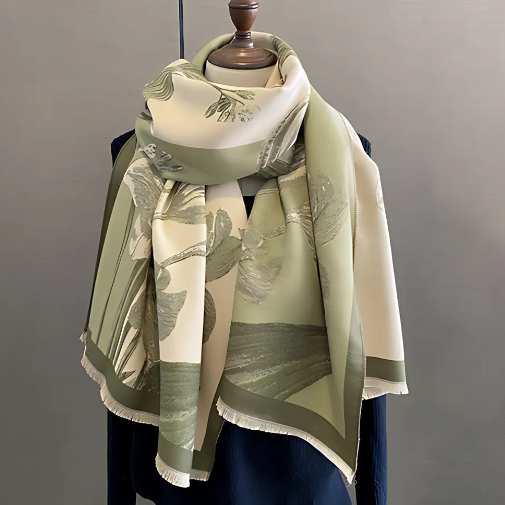 Iris Floral Soft Scarf Shawl — product close-up