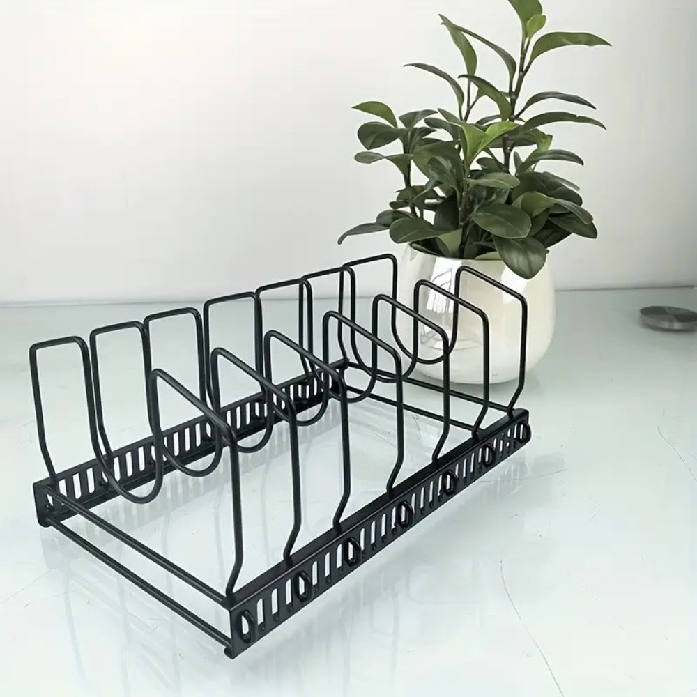 Iron Dish Pot Lid and Utensils Storage Rack — additional view