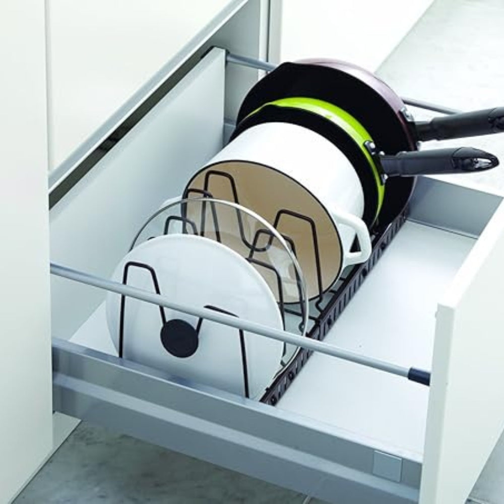 Iron Dish Pot Lid and Utensils Storage Rack — product feature detail