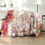Jungle Bloom Reversible Cotton Blanket — main product photo