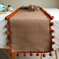 Jute Bohemian Pom-Pom Table Runner — main product photo