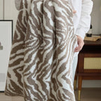 Knitted Zebra Pattern Throw Blanket — product close-up