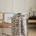 Knitted Zebra Pattern Throw Blanket — main product photo