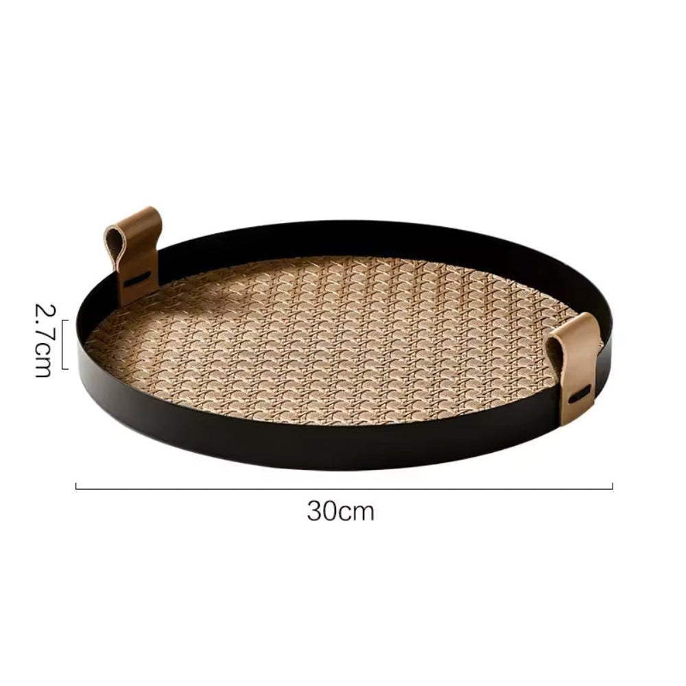 Nordic-Inspired Rattan Weave Tray — alternate angle view
