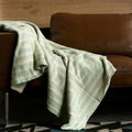 Labyrinthine Geometric Jacquard Throw Blanket — lifestyle shot