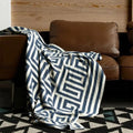 Labyrinthine Geometric Jacquard Throw Blanket — alternate angle view