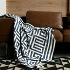 Labyrinthine Geometric Jacquard Throw Blanket — alternate angle view