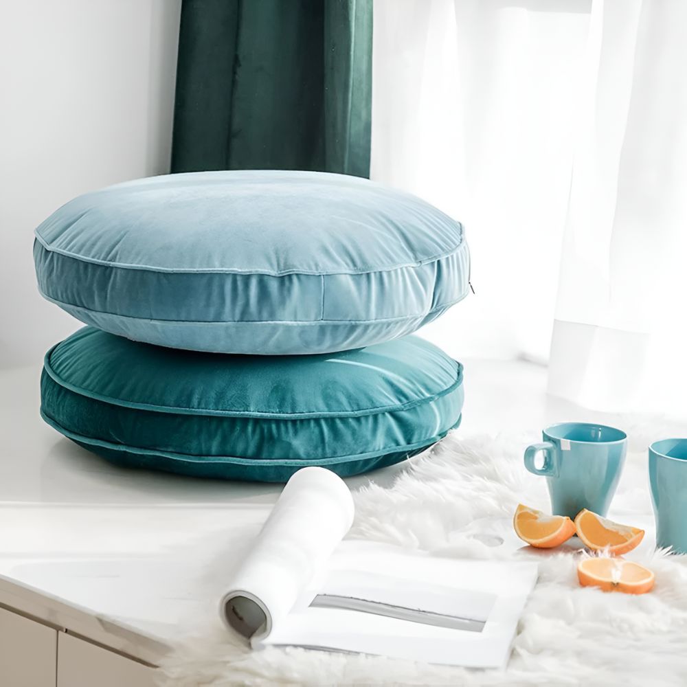 Lavish Velvet Round Cushion — product in use