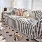 Leaf Fringed Lace Sofa Cover — product detail view
