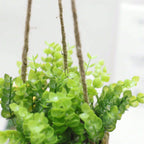 Leafara Hanging Artificial Plant In Woven Basket Pot — product close-up
