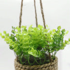 Leafara Hanging Artificial Plant In Woven Basket Pot — lifestyle shot