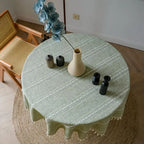 Leafline Embroidered Round Tablecloth — additional view