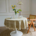 Leafline Embroidered Round Tablecloth