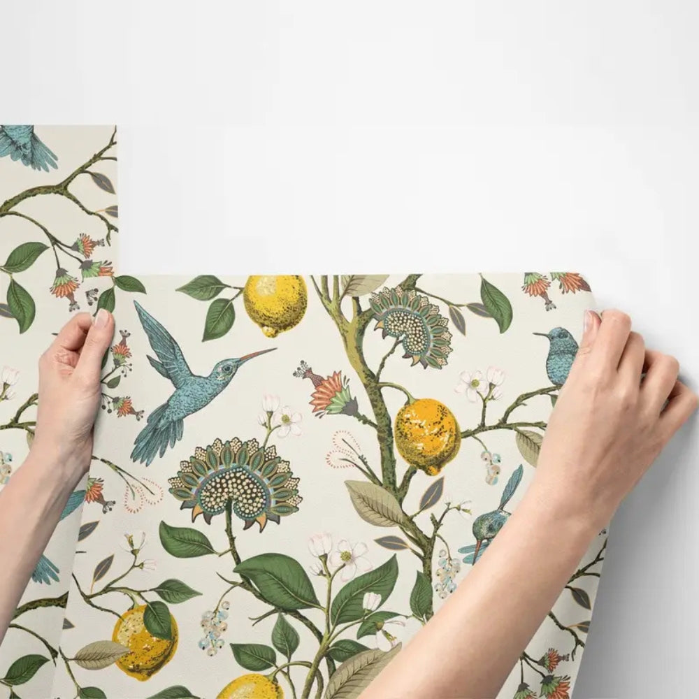 Lemon Bluebird PVC Adhesive Wallpaper — product close-up